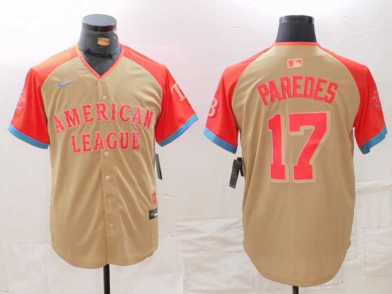 Men%27s Tampa Bay Rays #17 Isaac Paredes Cream 2024 All Star Limited Stitched Jersey